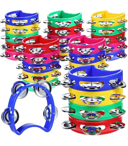 Amazon.com: Fiada 20 Pieces Plastic Percussion Tambourines Half
