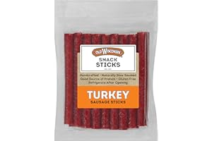 Old Wisconsin Turkey Sausage Snack Sticks, Naturally Smoked, Ready to Eat, High Protein, Low Carb, Keto, Gluten Free, 16 Ounce Resealable Package