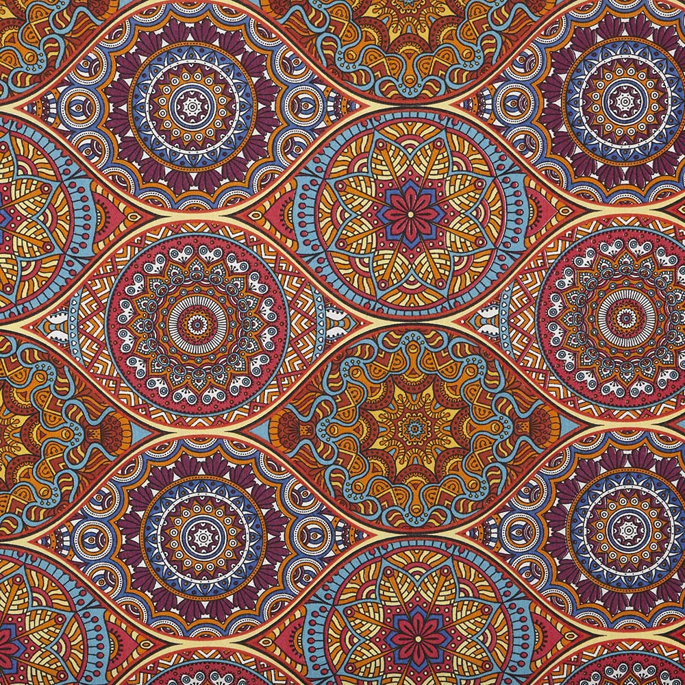 Kt KILOtela - Printed Canvas Fabric – Size: 300 cm Length x 280 cm Width | Mandalas – Multicolor ─ 3 metres — image 1