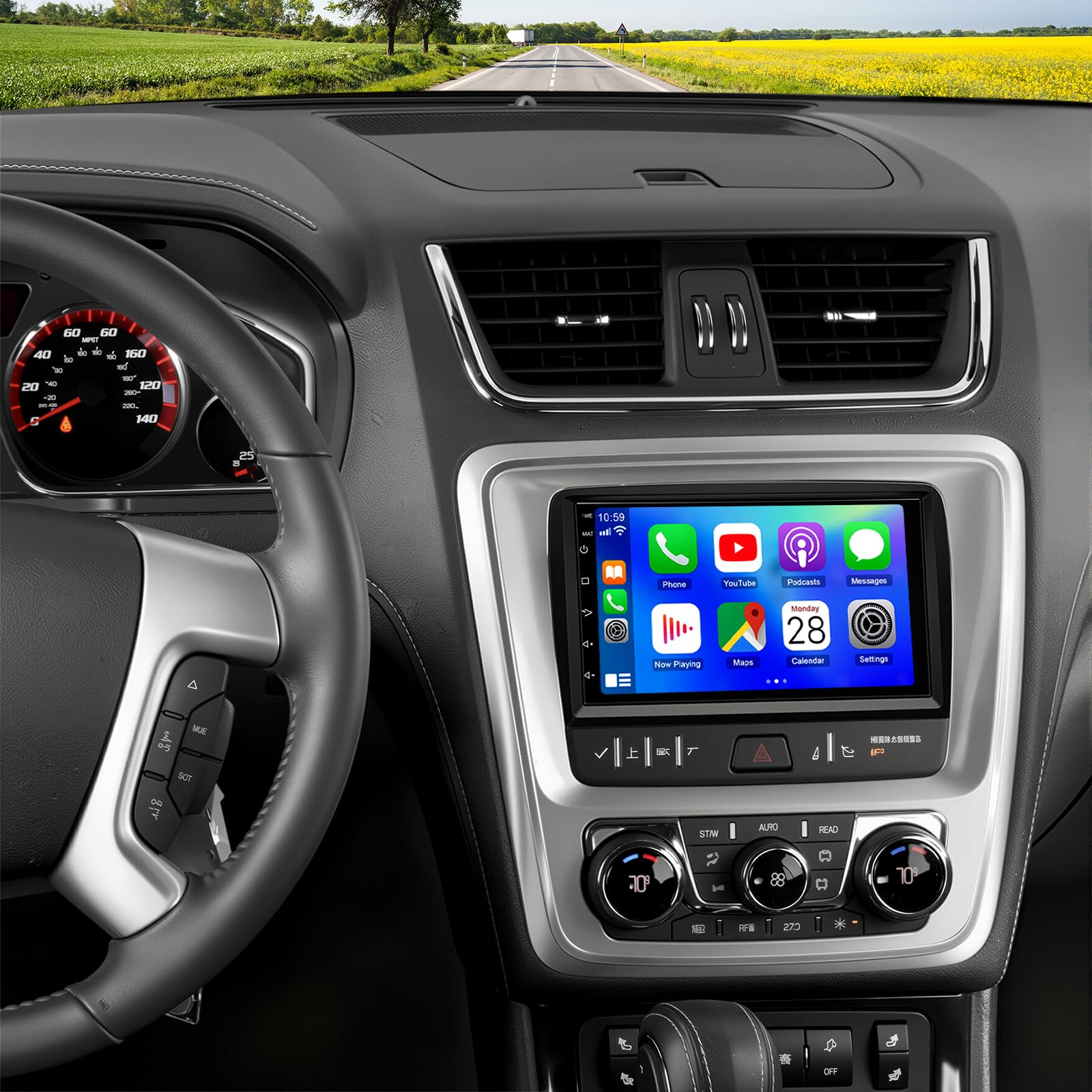 Photo 1 of 4+64G 7inch Android 14 Car Radio Stereo for GMC Acadia 2013-2017,for Chevrolet Traverse 2013-2017,for Buick Enclave 2013-2017 CarPlay Android Auto Car Audio Receiver GPS Bluetooth AHD Backup Camera