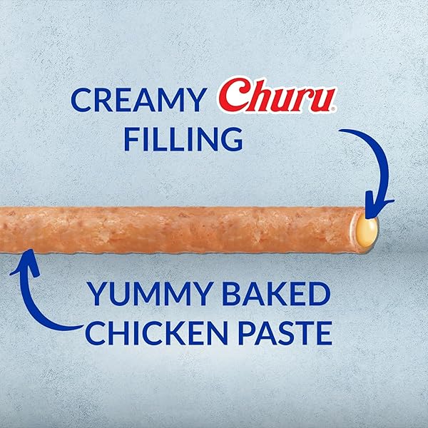 INABA CHURU ROLLS FOR DOGS, SOFT & CHEWY BAKED CHICKEN WRAPPED FILLED DOG TREATS, 0.42 OUNCES EACH ROLL, 8 ROLLS TOTAL, CHICKEN RECIPE