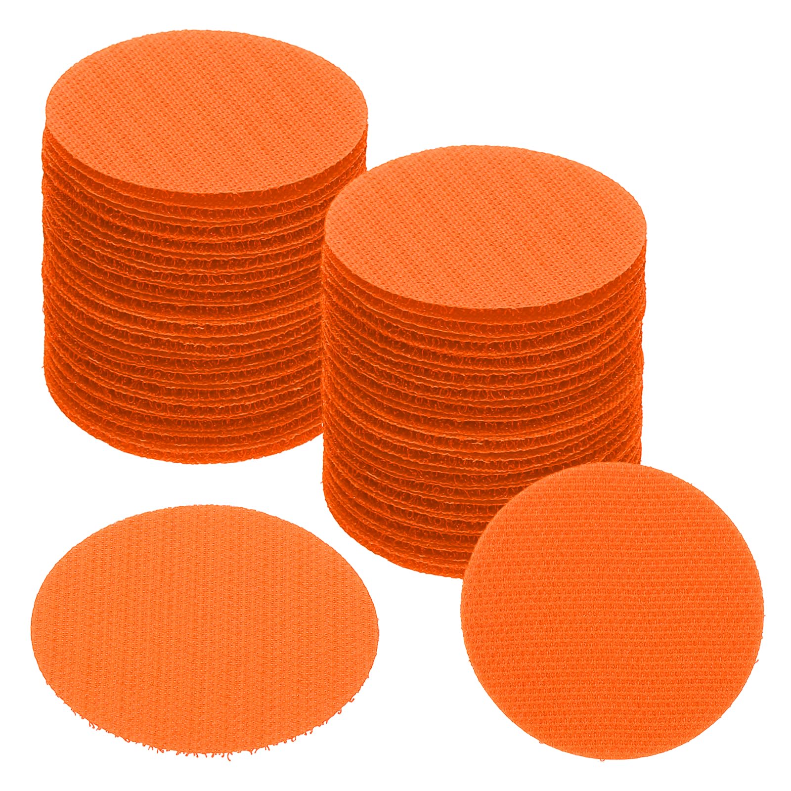 PATIKIL 2" Carpet Spot Markers, 50Pcs Circle Dot Markers Hook and Loop Carpet Spots for Decoration Elementary Preschool Teacher, Orange