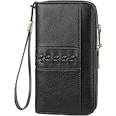 FALAN MULE Wallet for Women RFID Blocking Leather Large Capacity Zip Around Ladies Card Holdr Phone Purse Wristlet