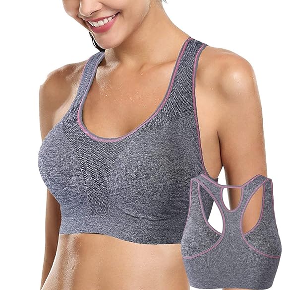 ANGOOL Damen Sport BH Gepolstert Komfort Bustier Ohne Bügel Atmungsaktiv Yoga BH