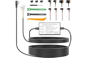 Range Tour Dash Cam Hardwire Kit USB-C, 4m/13.12ft 12V-24V to 5V 2.5A Car Dash Camera Charger Power Cord, 3 cores, 4 Types/8 