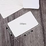 Tomoyuki 150 Pcs Blank Kraft Cards 3.46 x 2.04 inch White Writable Paper Cards view 2