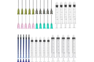 Plastic Syringe Blunt Tip Needle - 1ml, 3ml, 5ml, 10ml Luer Lock Syringes | 14ga 16ga 18ga 20ga Blunt Needles - Adhesives, Oi