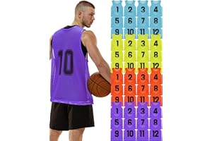 Suhine 48 Pcs Pinnies for Sports Double Soccer Penny Soccer Pinnies Scrimmage Vests Mesh Basketball Team Practice Jersey