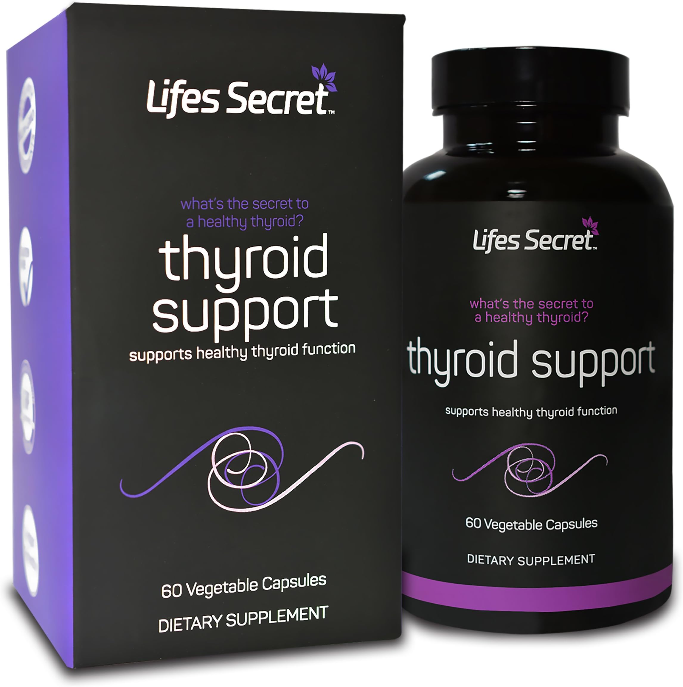 Thyroid Support Complex with Iodine Kelp & Ashwagandha, Energy, Metabolism, Weight Loss & Focus Formula Herbal All Natural Vegetarian, Non GMO & Gluten Free Thyroid Root Powder, 60 Caps, Lifes Secret