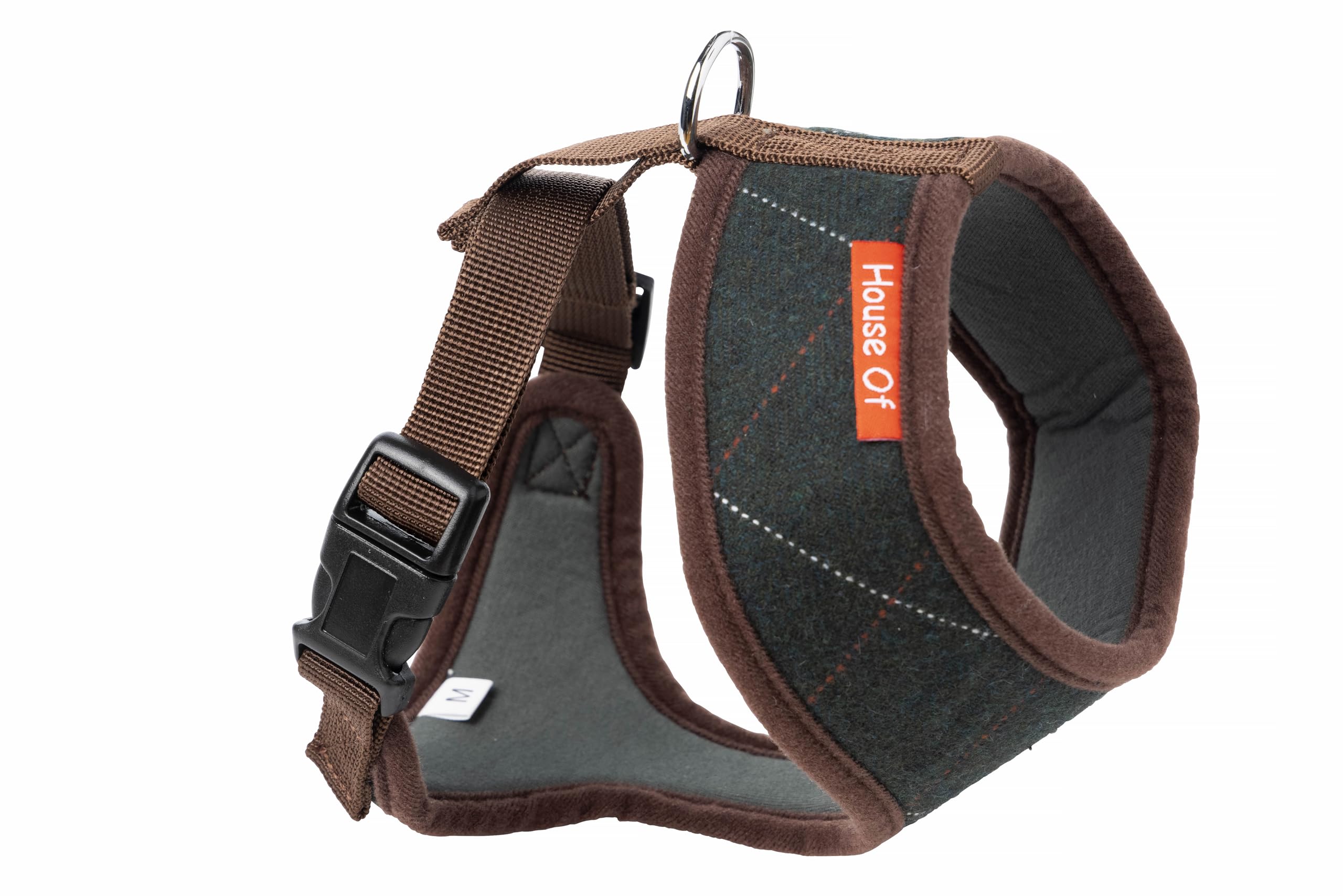 House Of Paws Tweed Memory Foam Harness Green Medium