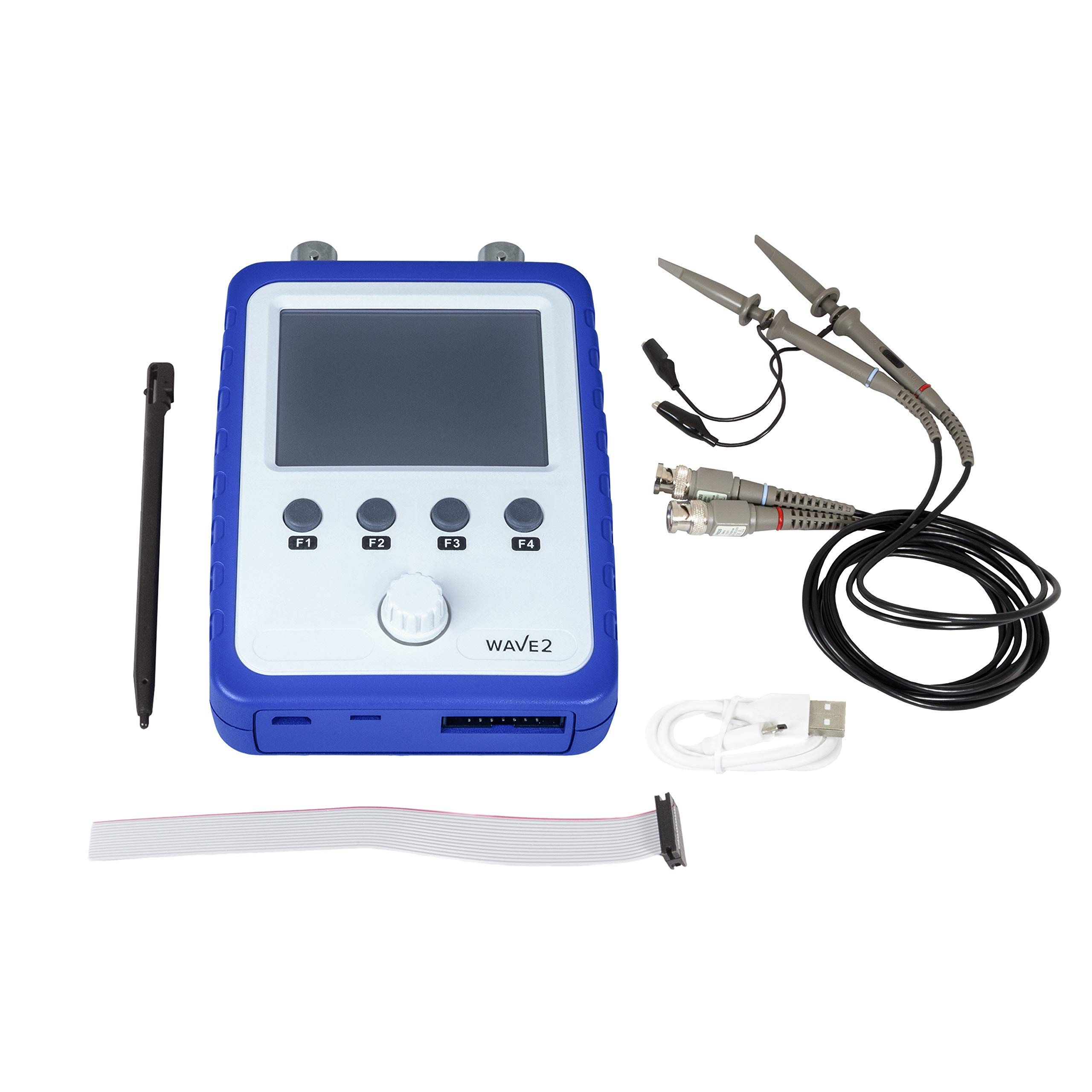 NooElec JYETech WAVE2 2-Channel Portable Digital Storage Oscilloscope & DDS Function Generator - Fully Assembled and Tested DSO 15801 with Battery, Large 2.4" Color Touch Screen, and 2 BNC Probes