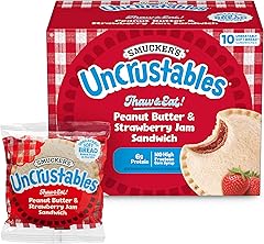 Smucker’s Uncrustables Peanut Butter & Strawberry Jam Sandwiches, 10 Count, 2 Oz. Each, Frozen