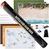 Bolexo Dungeons and Dragons Starter Set - Ultimate DND Battle map Bundle with 6 terrains 24” x 36" Game Grid Mat, Dry Erase M