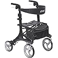 Drive Medical RTL10266CF Nitro Elite CF Foldable Rollator Walker with Seat, Black