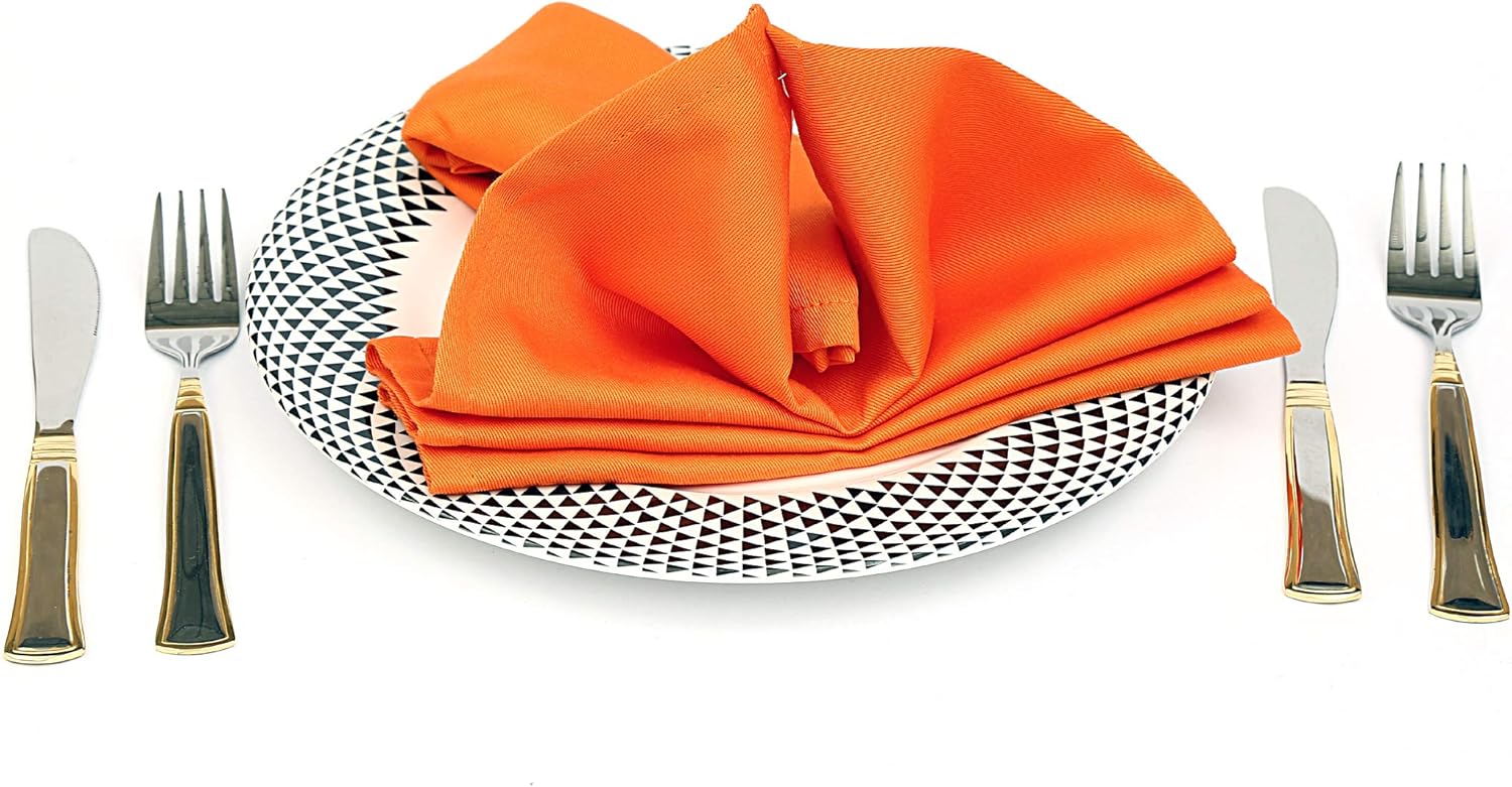 Ruvanti Kitchen Cloth Napkins 12 Pack (18" X18"), Dinner Napkins Soft Comfortable Reusable Orange Napkins - Thanksgiving Napkins - Perfect Table Napkins/Fall Napkins for Family Dinners & Parties.: Home & Kitchen