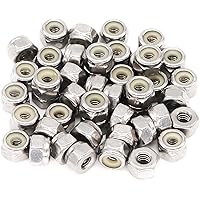binifiMux 50pcs 1/4-20 Inch Nylon Inserted Self Locking Nuts 304 Stainless Steel