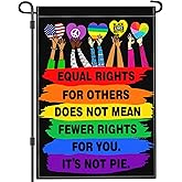 JZYIZYU Equal Rights for Others It's Not Pie Garden Flag Pride Garden Flags for Outside 12x18 Double Sided LGBTQ Liberal Human Rights Resist Yard Sign Garden Flag Outdoor Decorations
