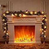 Christmas Garlands with Light Lighted Christmas Garlands light up Garland Christmas Battery Operated Christmas Garl-and Prelit Garlands for Decoration Xmas for Winter Indoor outdoor mantle porch Decor