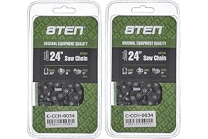 8TEN Ripping Chainsaw Chain 24 Inch .050 3/8 84DL for Husqvarna 455 Rancher Echo CS-590 Stihl MS 270 (2 Pack)
