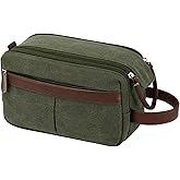 Vorspack Canvas Toiletry Bag for Men - Water Resistant Travel Bag for Toiletries, Bathroom Essentials, Accessories - Green