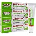 Secure Sensitive Gums Waterproof Denture Adhesive Zinc Free with Aloe Vera & Myrrh - Extra Strong 12 Hour Hold - 1.4 oz (Pack of 4)