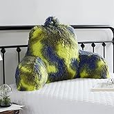 Jillche Bed Fur Reading Pillow w/Unique Camo Colors, Fluffy Cozy Bed Rest Pillow Lounge Cushion with Arms for Adults & Kids, Back Pillow for Sitting in Bed Couch Chair, Functional Bed Wedge Pillows
