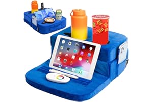 TabCouchCaddy - Couch Cup Holder Tray Pillow - Bed, Couch Caddy, Sofa, RV & Car - Holds Drinks, Snacks, Remotes, Phones, Kind