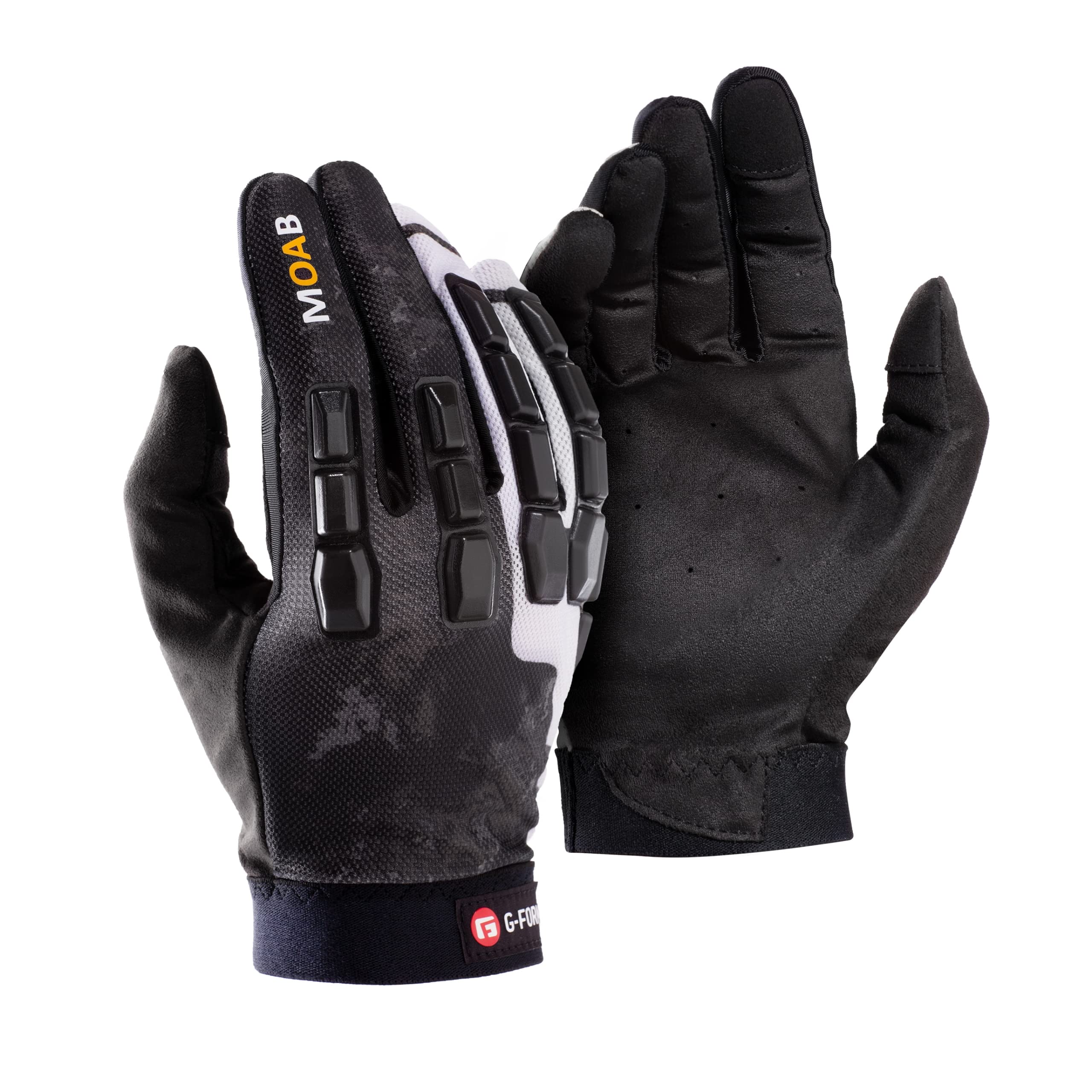G-Form Moab Mountain Bike Gloves - Cycling Gloves for Mountain and Dirt Biking - Black/White, Adult Large — image 1