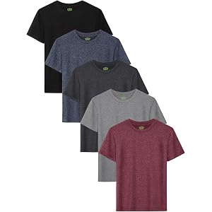 5 Pack Boys Shirts Short Sleeve Boys Tshirts Kids T-Shirts Summer Clothes | Classic Fit Tees for 2T to 18Y, Cotton Blend, Bre