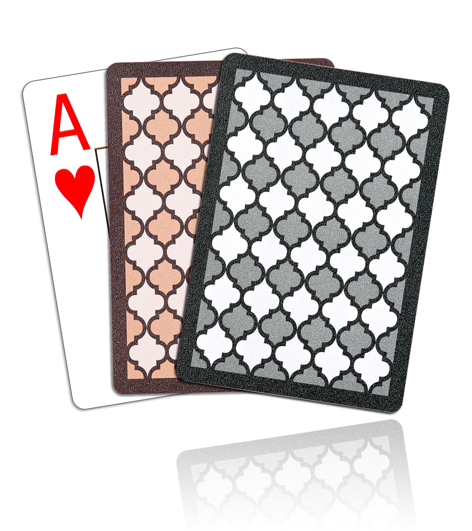 Photo 1 of Teskyer 2 Pack Waterproof Playing Cards, 100% Plastic Premium Durable Poker Cards, 2 Deck of Cards - Large Index