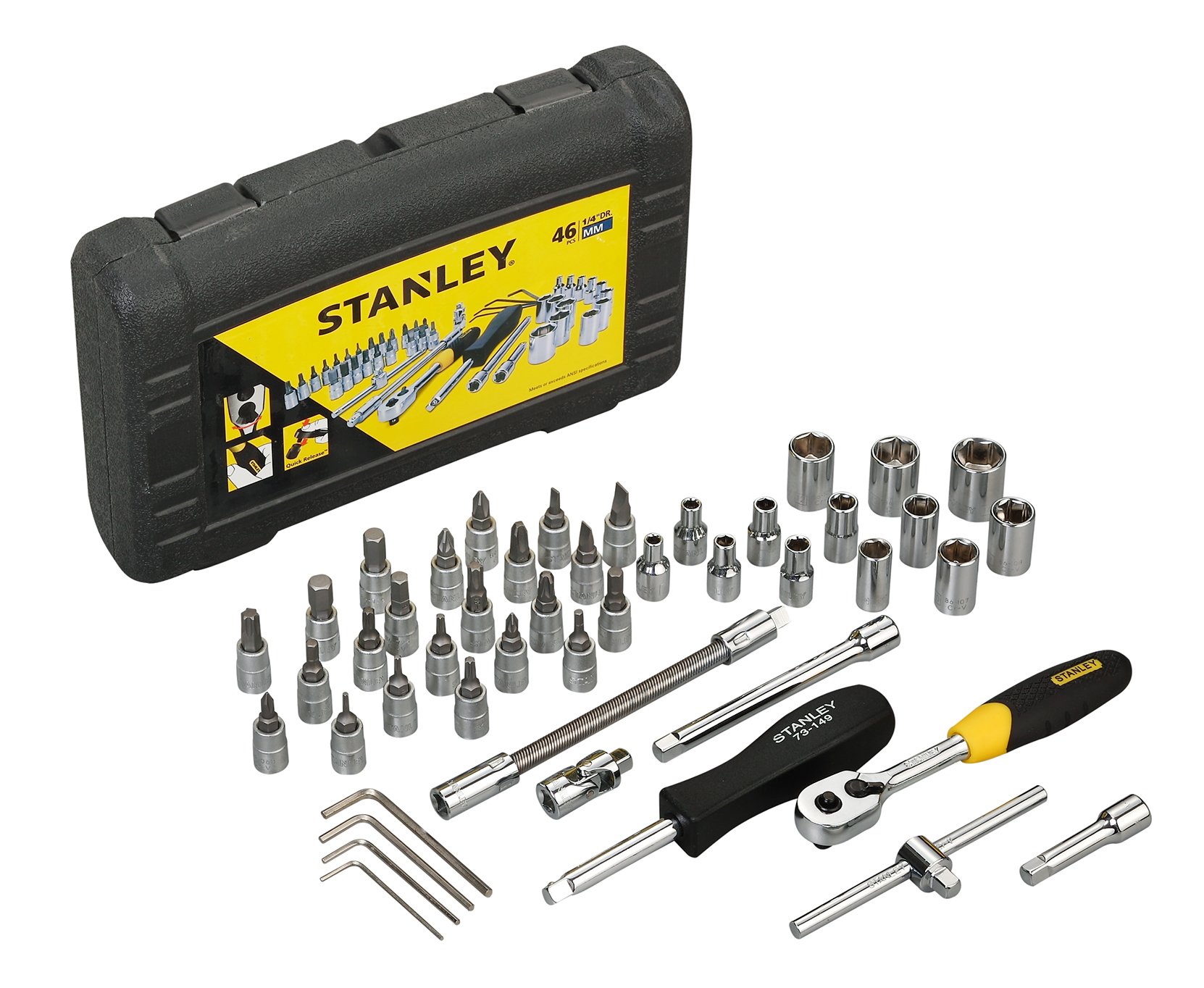 STANLEY STMT72794812 1/4'' Square Drive Metric Socket Set 46pcs Buy