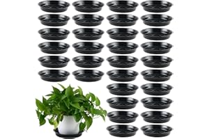 PLANTERHOMA 30 Pack 6 Inch Plant Saucer Plant Trays for Pots Plant Saucers for Indoors Plastic Water Catcher Tray Plant Drip Trays for Pots Plant Drainage Tray for Indoors Outdoors