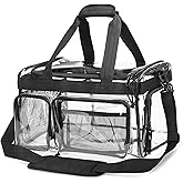 Yarwo Clear Bag Stadium Approved with Shoe Compartment, Collapsible Clear Sports Duffle Tote Bag with Adjustable Strap for Travel Work Concerts Baseball Golf Football Basketball Stadium Events