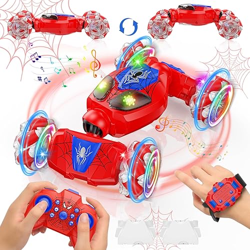 BAIWU S-Pider Gesture Sensing RC Stunt Car, Toys for 6-12 Years Old Boys Girls, Drift Hand Control Remote Control Cars with Light Music for Kids Birthday Xmas Gift
