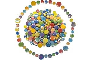 EDFLIFE Mosaic Tiles for Crafts, 1.1LB Colorful Glass Mosaic Pieces for Art Supplies, Assorted Colors Mosaic Tiles for Mosaic Making Kit DIY Hobbies Children Handmade Home Decoration Art Projects
