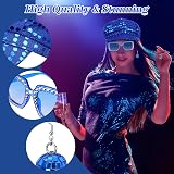 Dreamtop 3Pcs Sequin Abba Blue Hat Sunglasses Earrings Set for Women view 4