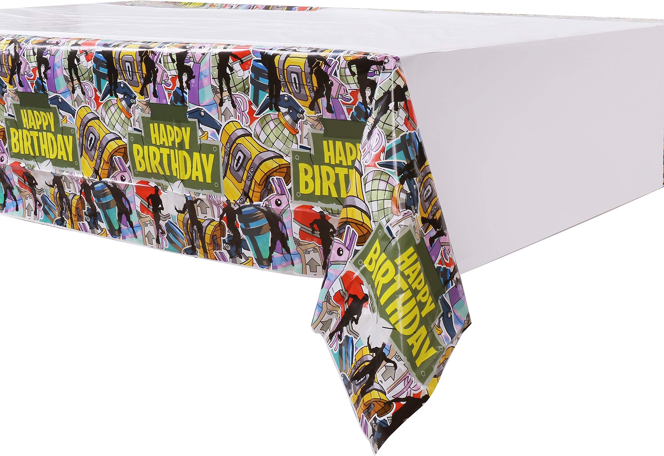 Fort Tablecover Tablecloth - Gaming Party Supplies, Set of 3, Plastic