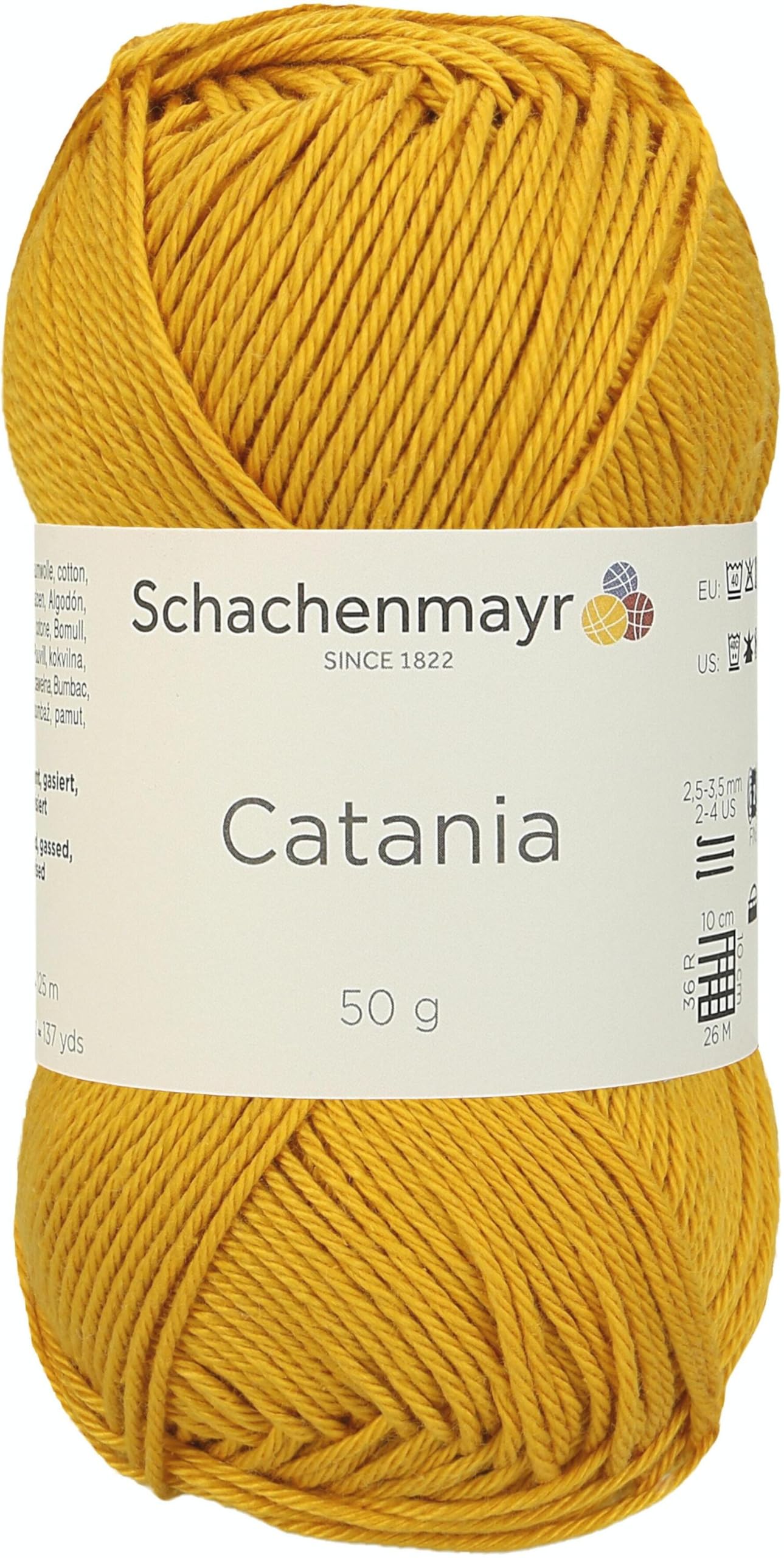 Schachenmayr Catania Hand Knitting Wool/Yarn Cotton, 11.5 x 6 cm, Cotton, Gold, 11,5 x 5,2 x 6 cm — image 1