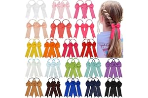 Yxiang Ponytail Bow Hair Ties with Bows, 40 Pack - Includes 20 Colors - Soft & Light Weight - Classic Bow Pattern - Perfect for Girls, School Kids, and Toddlers - Wide Application