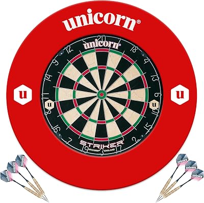 Unicorn Striker Bristle Dartboard with EVA Surround and Darts