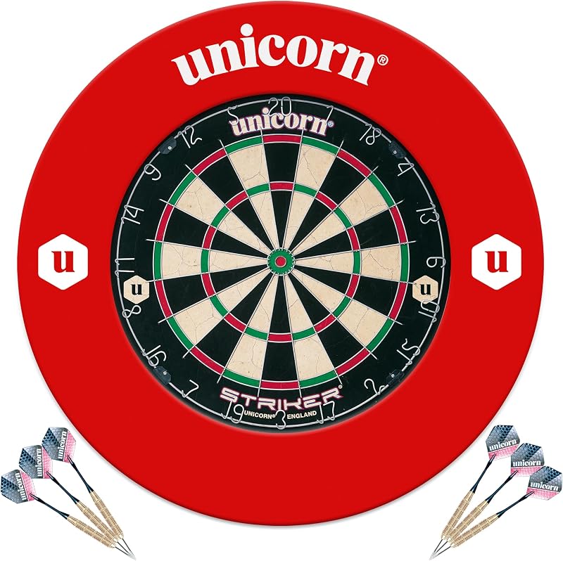 Unicorn Striker Bristle Dartboard with EVA Surround and Darts