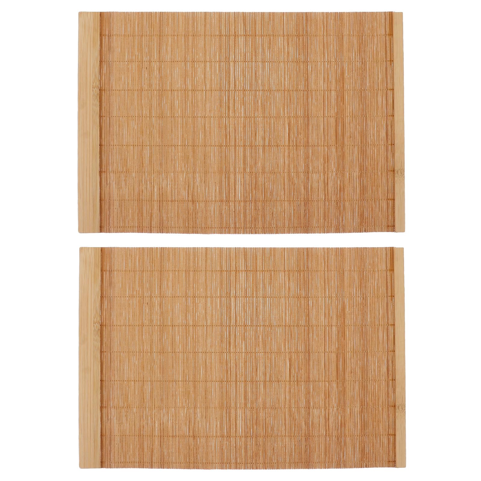 Cabilock Table Mats Placements Anti-slip 2pcs Heat Insulation Bamboo Wood Placemats Practical and Fashion Style for Tableware and Bottles for Dining and Kitchen Use