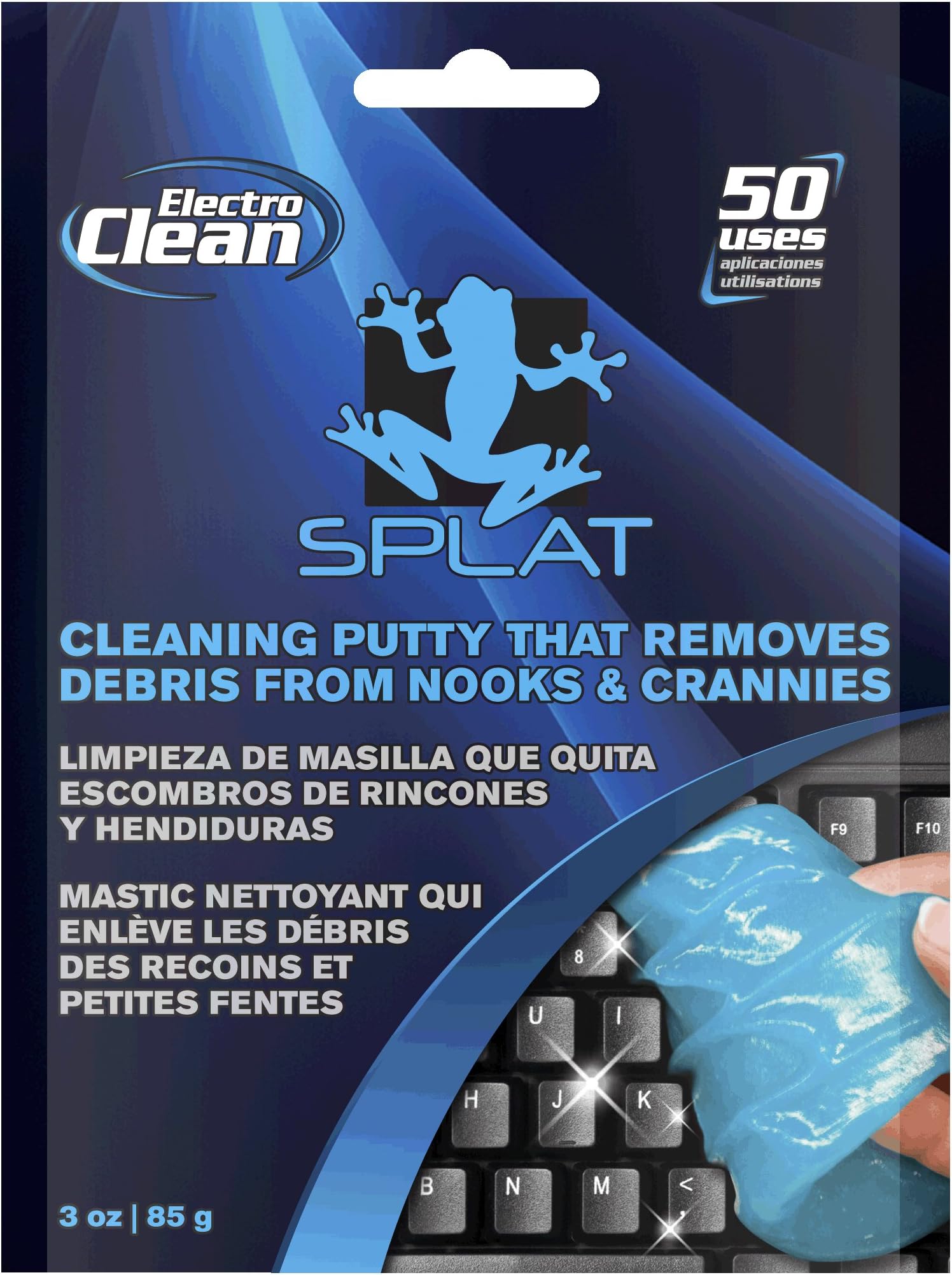 Vdera SPLAT-EC-3P Splat Blue Electro Clean Cleaning Putty - 3 oz.