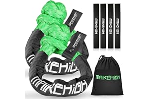 MAIKEHIGH Soft Shackle 1/2" X 22 Inch (56,000lbs) Break Strength, Synthetic Recovery Tow Shackle with Extra Sleeves, 2Pcs (Green)