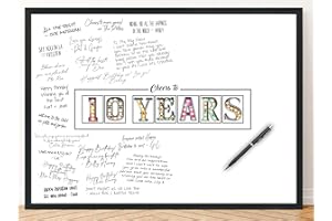 L & O GOODS L&O Goods Birthday Or Anniversary Decorations | Signature Board for Party | Party Supplies, Guest Book, Or Card Alternative | Poster Size 11x17 (10 Years Poster (Unframed))