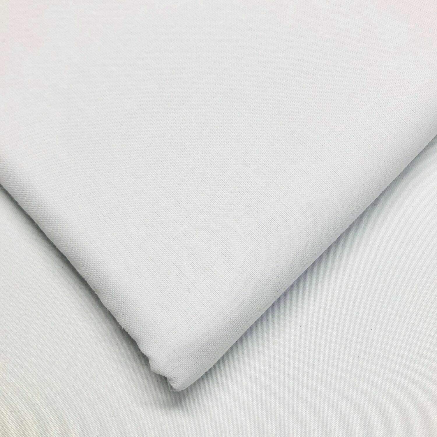 Cotton Calico Canvas Natural *New* 25 Color Craft Patchwork Fabric Material 58" (White, 1 Meter)