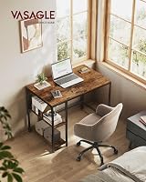 VASAGLE Computer Desk 100x50x76 cm Industrial Rustic Brown Ink Black LWD046B01 view 2