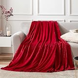 EHEYCIGA Fleece Blanket 130x165cm Red Throw Soft Warm Microfiber view 9