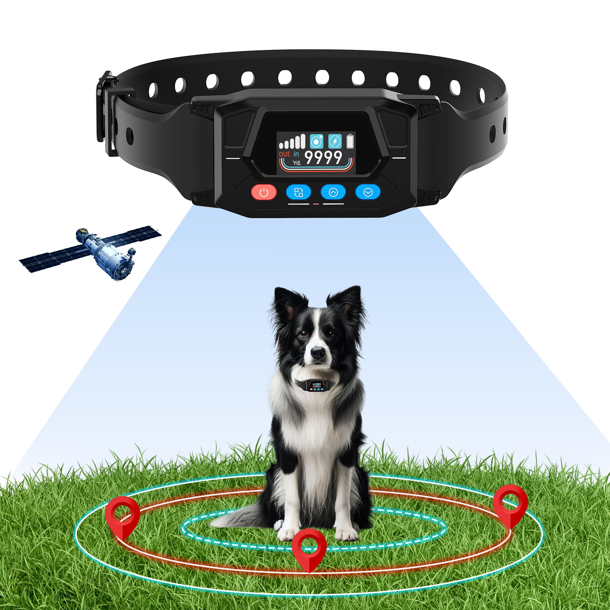 Photo 1 of PUPKIDS GPS Wireless Dog Fence, 33-9999 Yards Electric Fence for Dogs Perimeter Dog Collar with 3 Warning Modes, Rechargeable Pet Containment System Wireless Fence for Outdoor Use