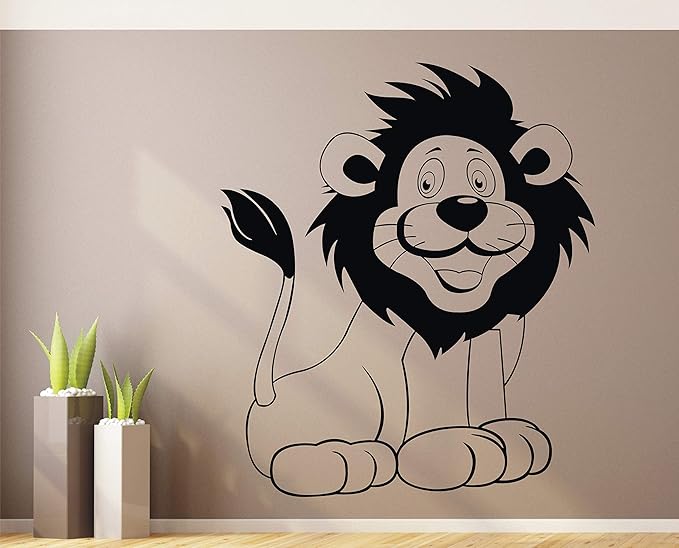 Buy Lion Black Wall Decal and Sticker Size (68 X 59) cm Online at Low